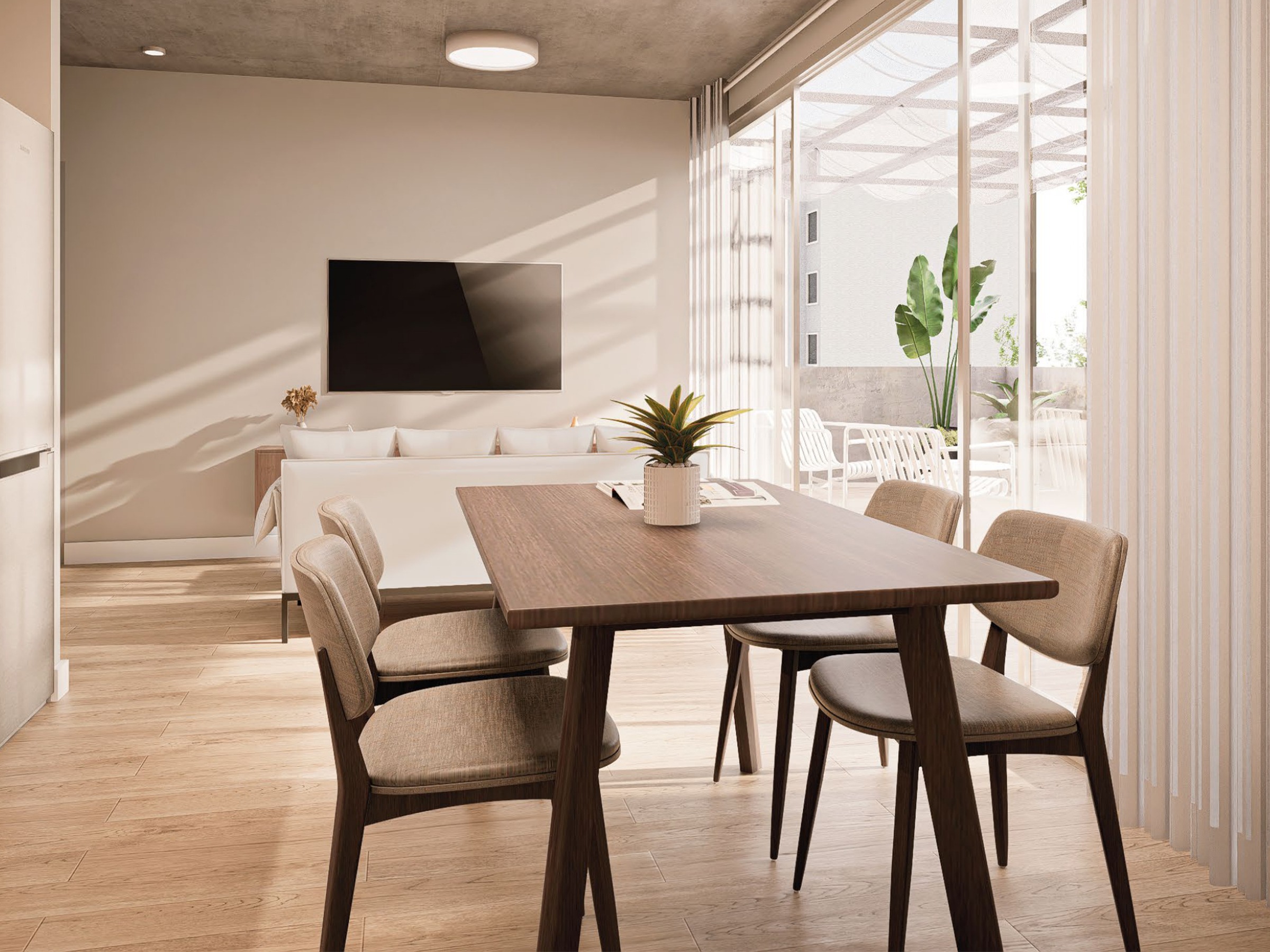 Comedor con vista a terraza