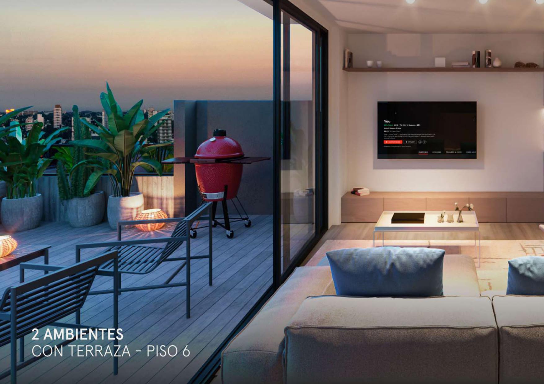 2 Ambientes con Terraza - Folium Jufré